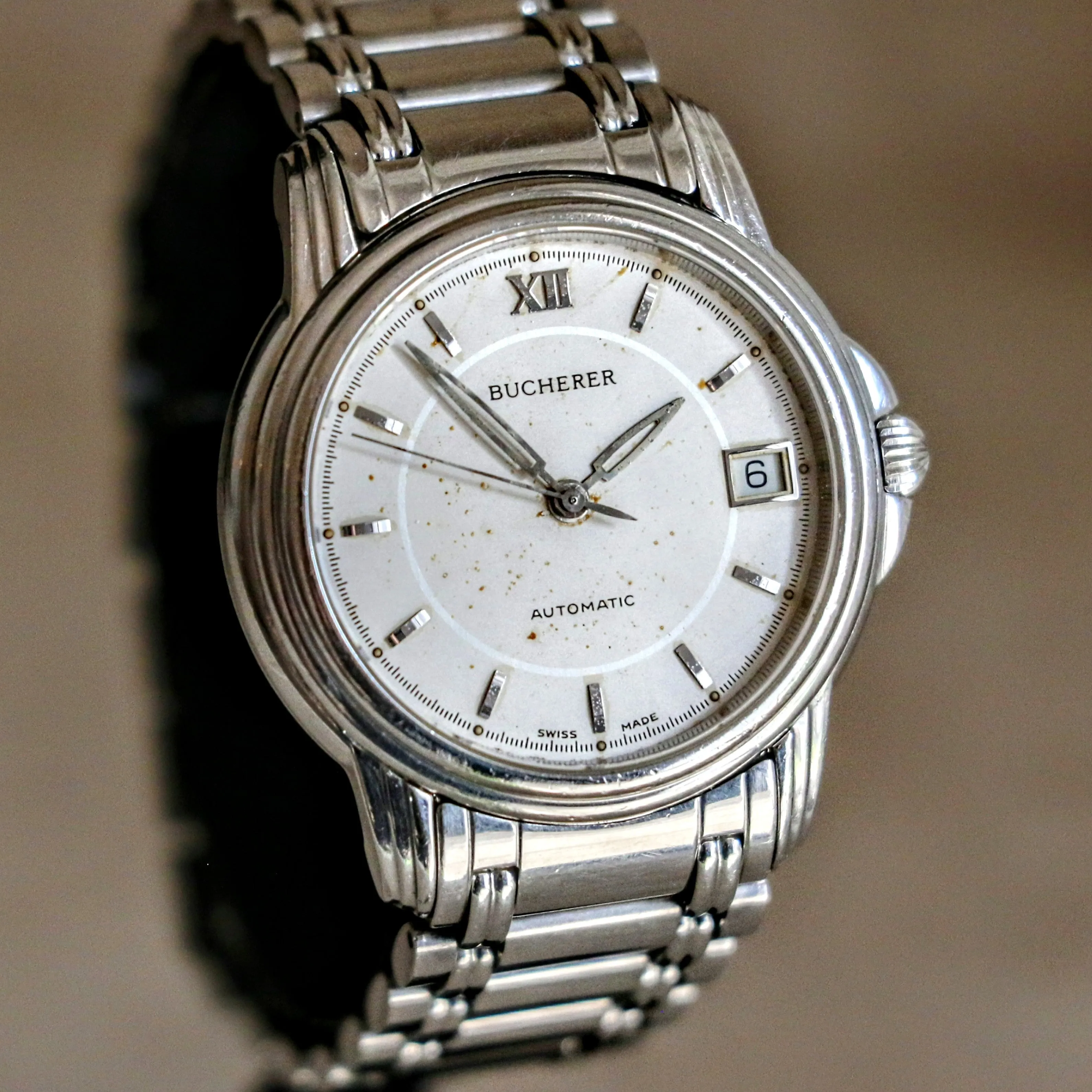 BUCHERER Archimedes Automatic Wristwatch 25 Jewels ADJ Ref. 2824-505 Swiss Made Watch