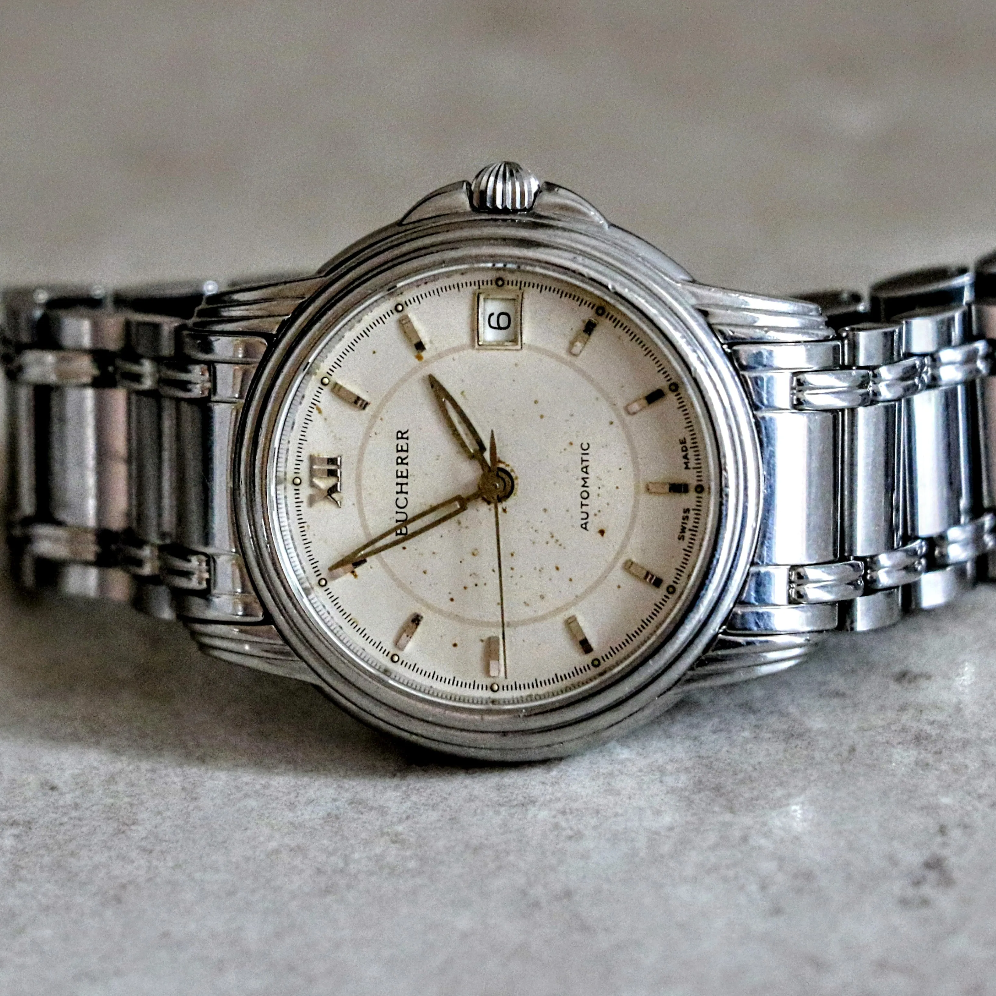 BUCHERER Archimedes Automatic Wristwatch 25 Jewels ADJ Ref. 2824-505 Swiss Made Watch