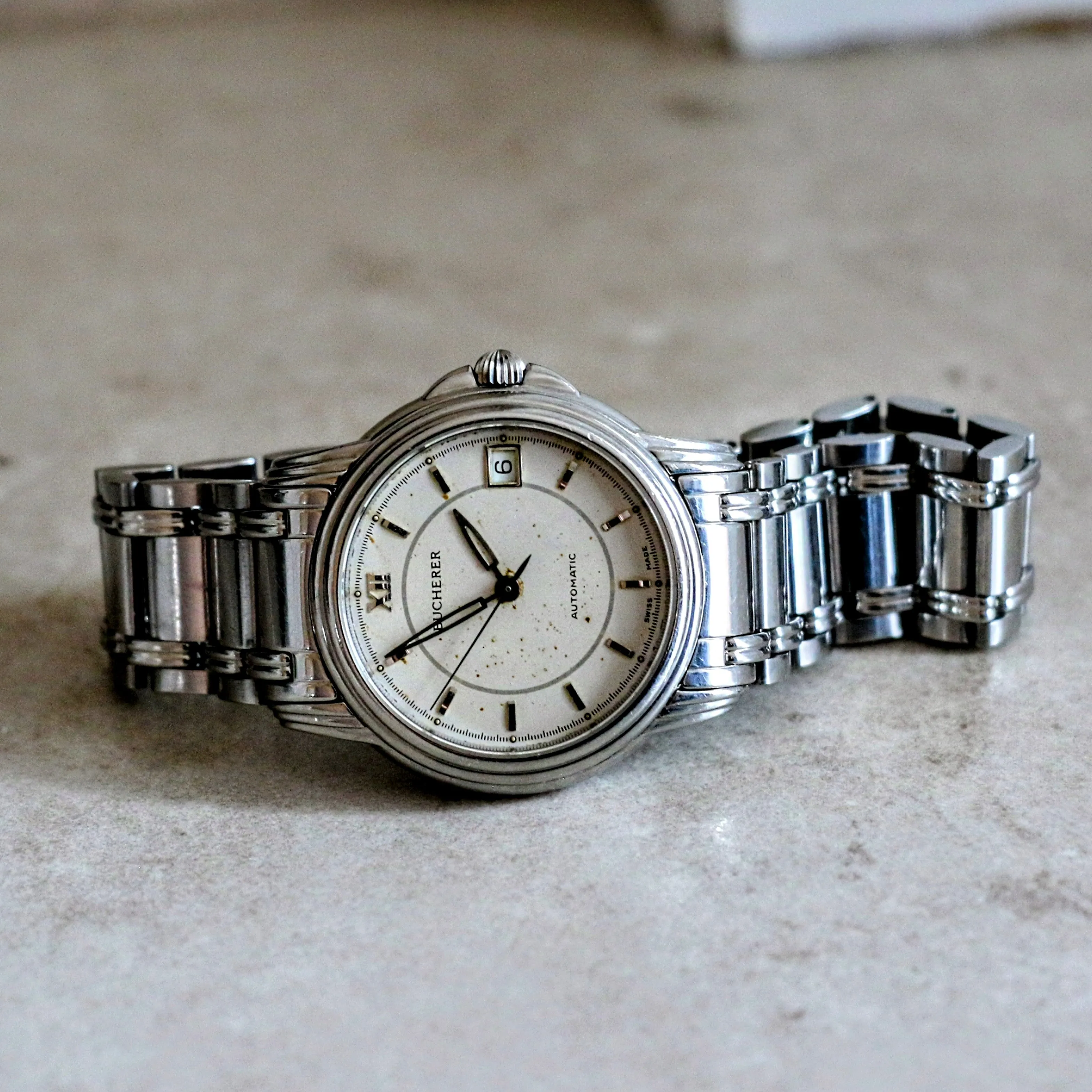 BUCHERER Archimedes Automatic Wristwatch 25 Jewels ADJ Ref. 2824-505 Swiss Made Watch