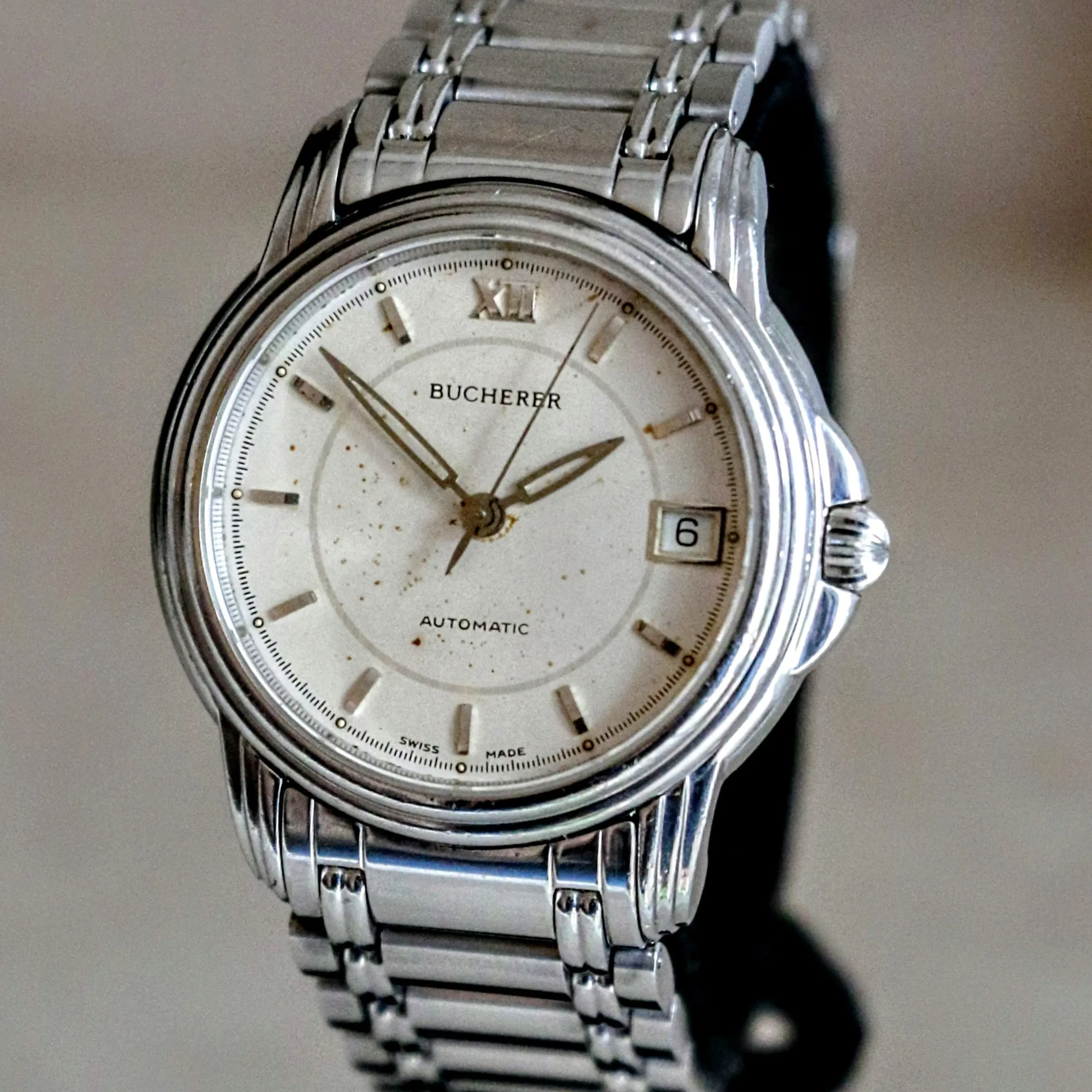 BUCHERER Archimedes Automatic Wristwatch 25 Jewels ADJ Ref. 2824-505 Swiss Made Watch