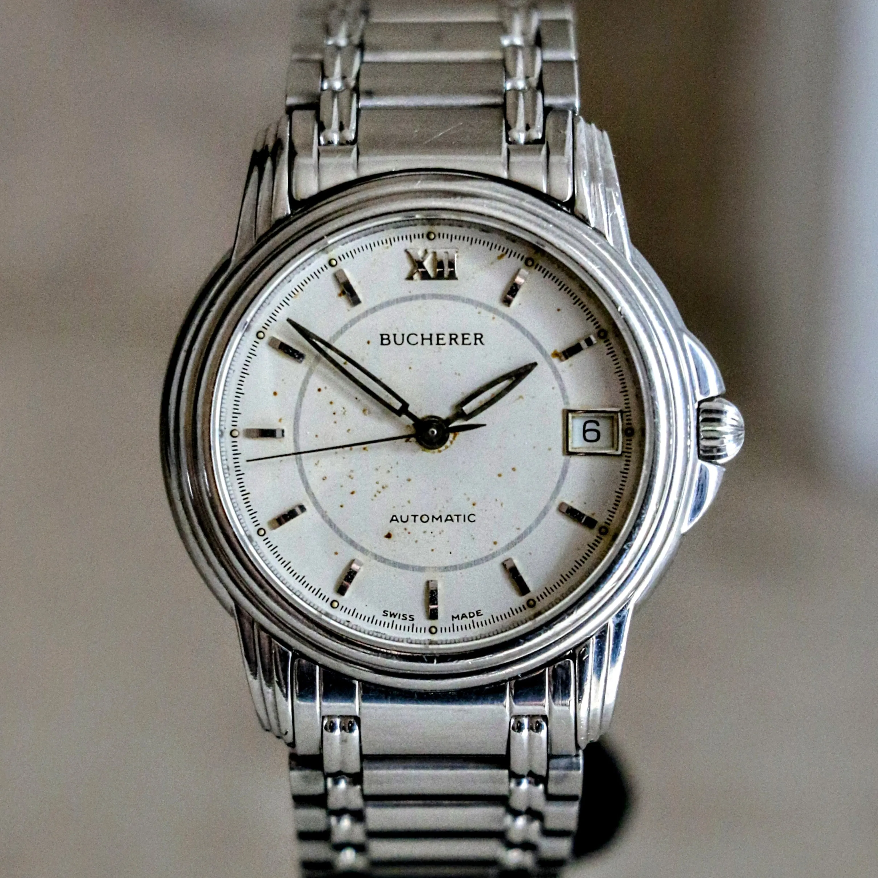 BUCHERER Archimedes Automatic Wristwatch 25 Jewels ADJ Ref. 2824-505 Swiss Made Watch
