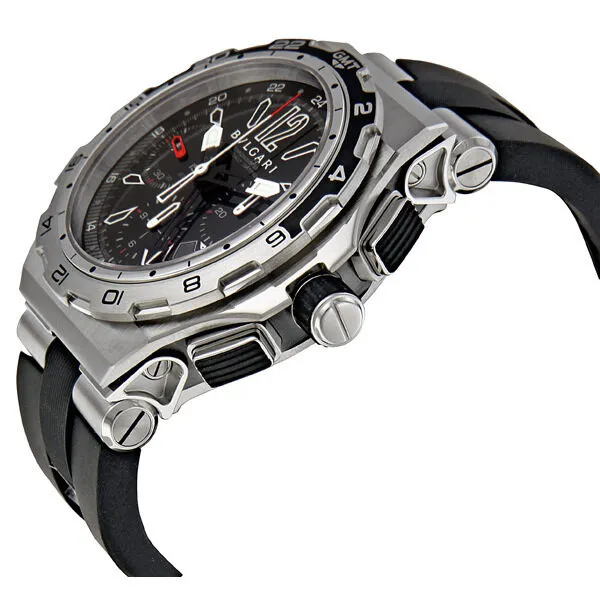 Bvlgari Diagono X Pro Black Dial Chronograph Automatic Men's Watch DP45BSTVDCH-GMT DP45BSTVDCH/GMT