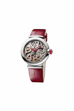 bvlgari lvcea skeleton stainless steel 33mm ladies watch ref. 102879