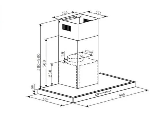 Candy CST9CX Hoods Wall-Mounted Freestanding Wall Decorative, Stainless Steel