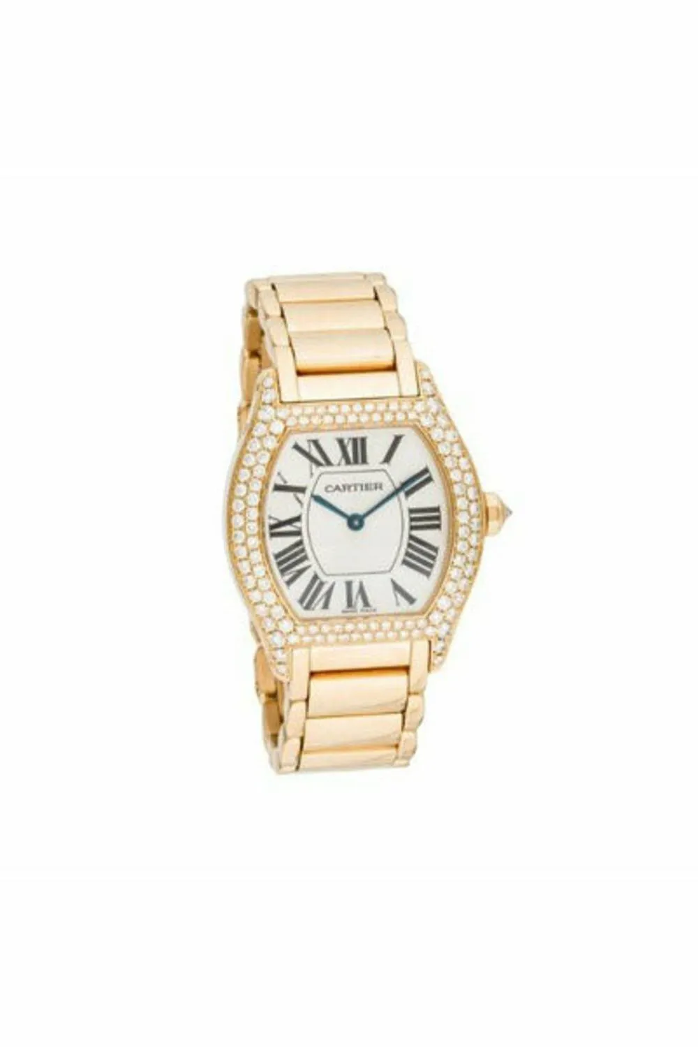 cartier tortue 28.5mm 18kt yellow gold ladies watch