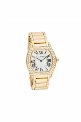 cartier tortue 28.5mm 18kt yellow gold ladies watch