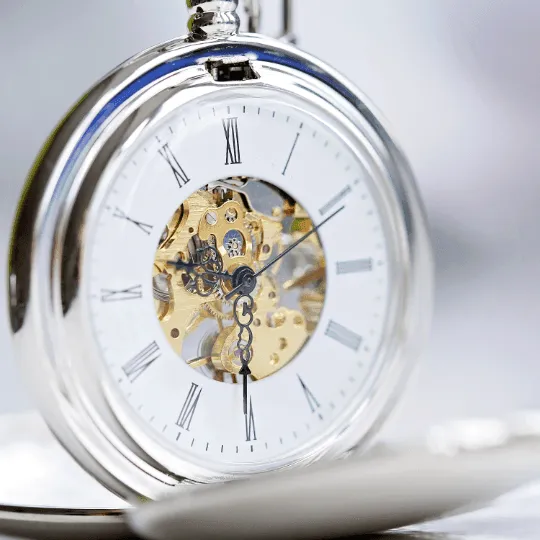 Dual Opening Skeleton Pocket Watches For Sale