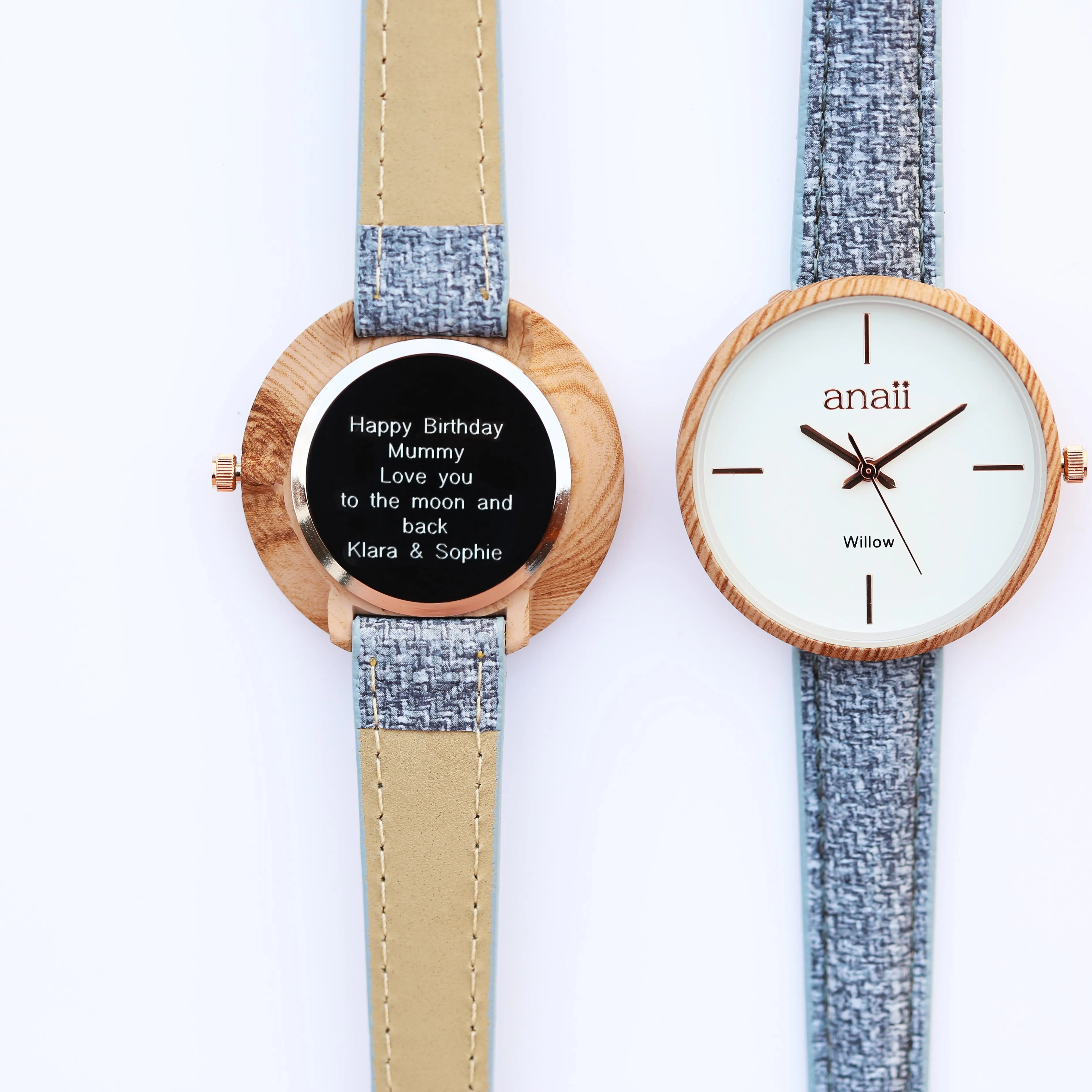 Engraved Anaii Watch - Lake Blue