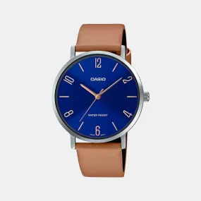 Enticer Men's Analog Leather Watch A1822 - MTP-VT01L-2B2UDF