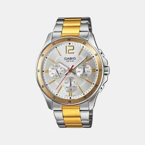 Enticer Men's Silver Chronograph Stainless Steel Watch A1653 - MTP-1374HSG-7AVIF