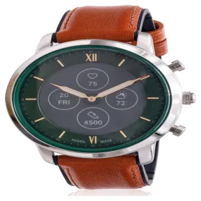 Fossil Adult Men's Hybrid Smartwatch HR Neutra Brown Leather FTW7026