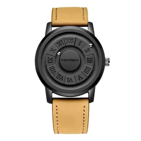 FoxBox Men's Watch with Unique Disc Dial