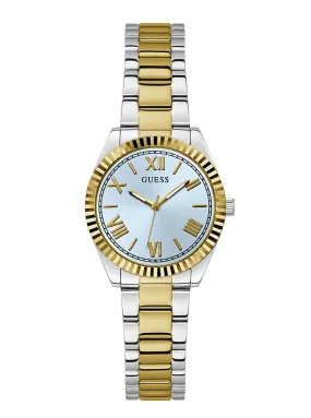 Gold and Silver Mini Luna Blue Dial Vintage Link Watch