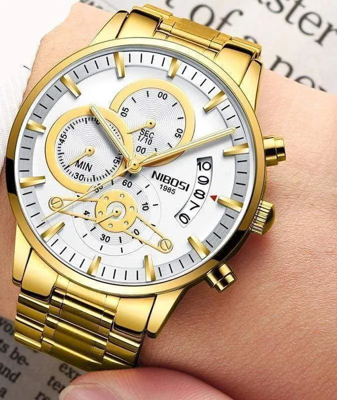 Gold Watches Black Luxury Sports