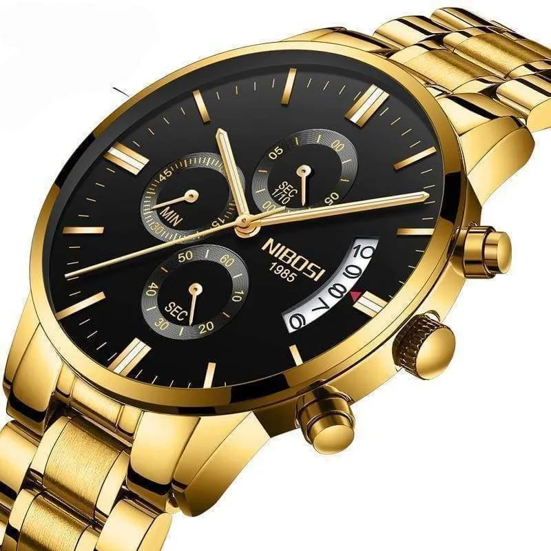 Gold Watches Black Luxury Sports