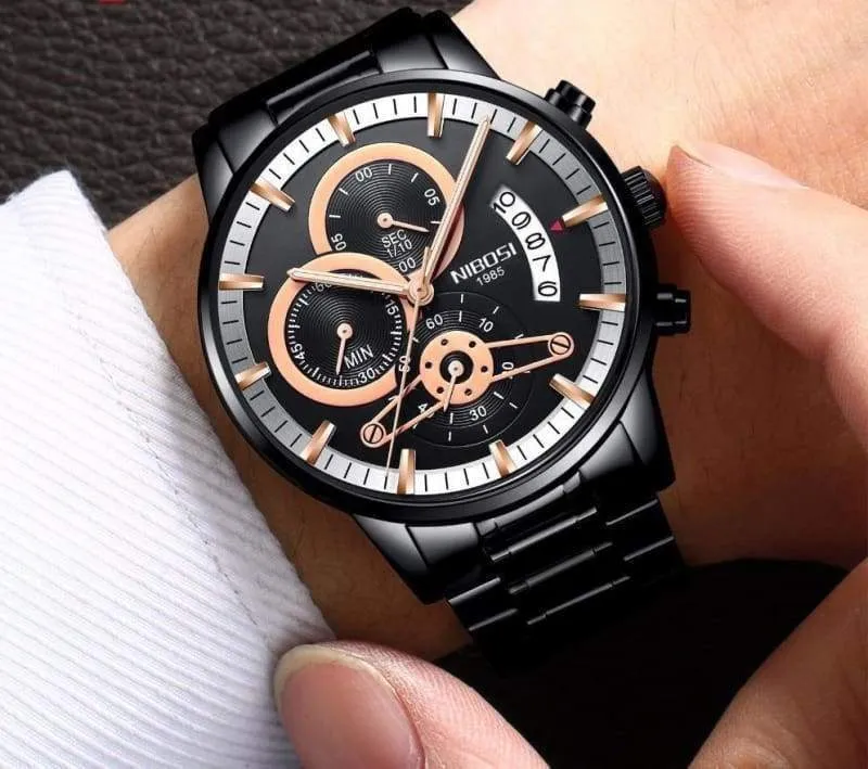 Gold Watches Black Luxury Sports