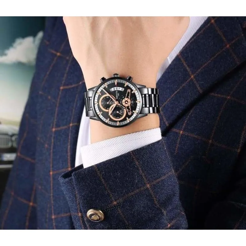 Gold Watches Black Luxury Sports