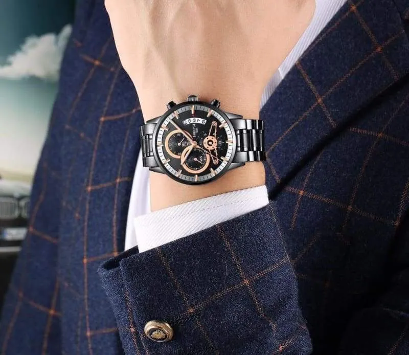 Gold Watches Black Luxury Sports