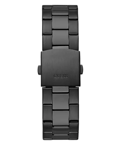 GUESS Men Black Round Stainless Steel Dial Analog Watch