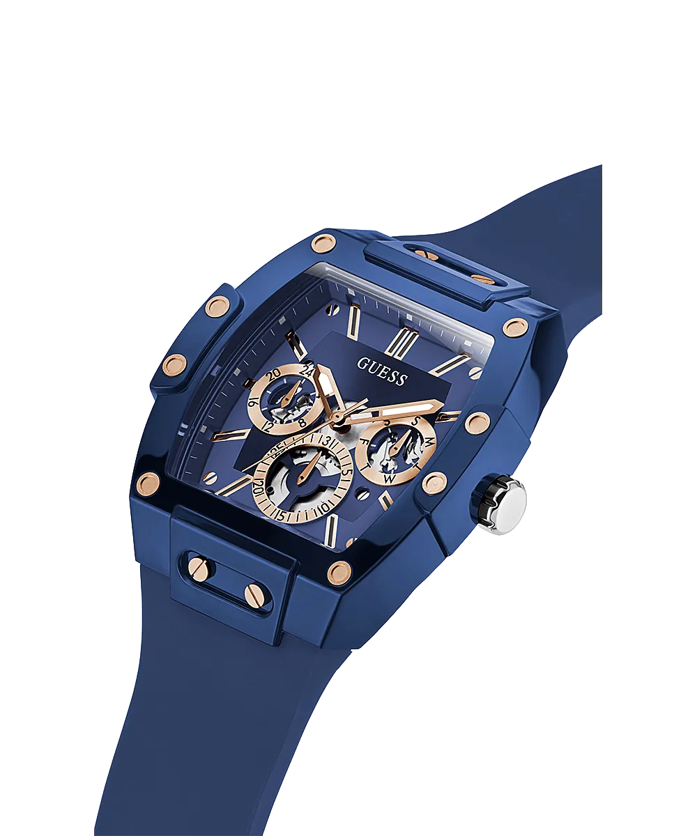Guess Skeleton Dial Blue Silicone Men's Watch GW0203G7