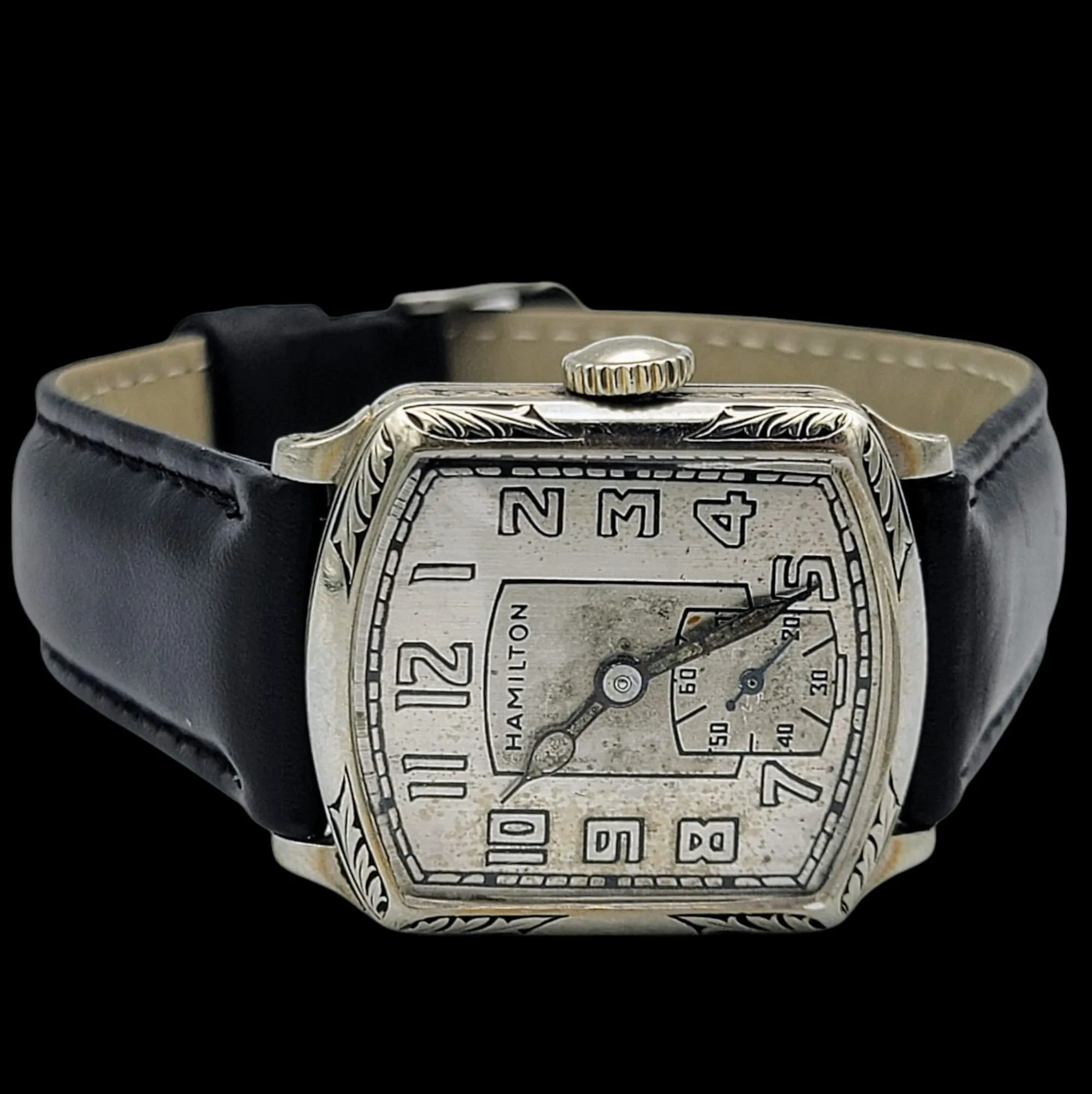 HAMILTON 1928 Tonneau Engraved Watch Grade 987