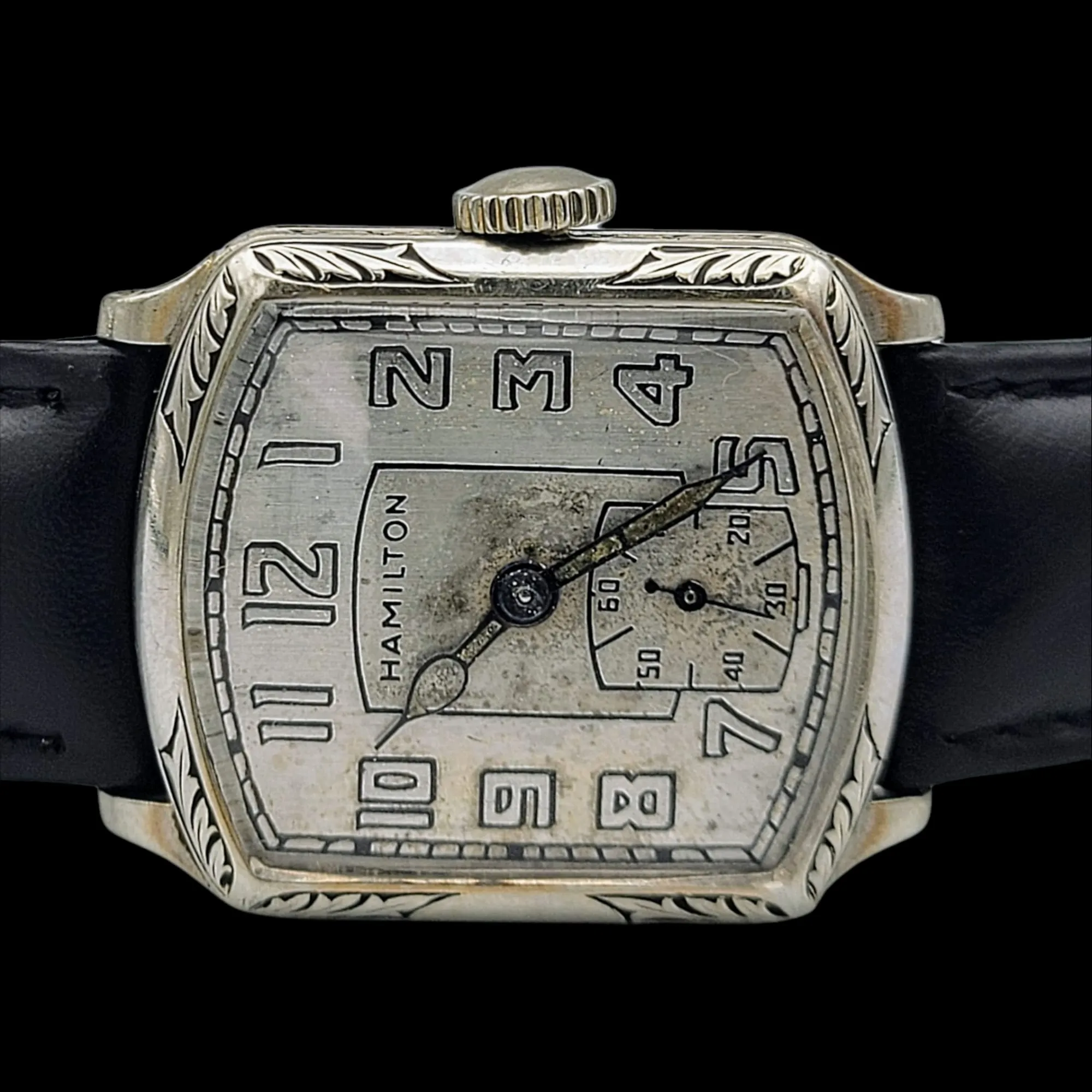 HAMILTON 1928 Tonneau Engraved Watch Grade 987