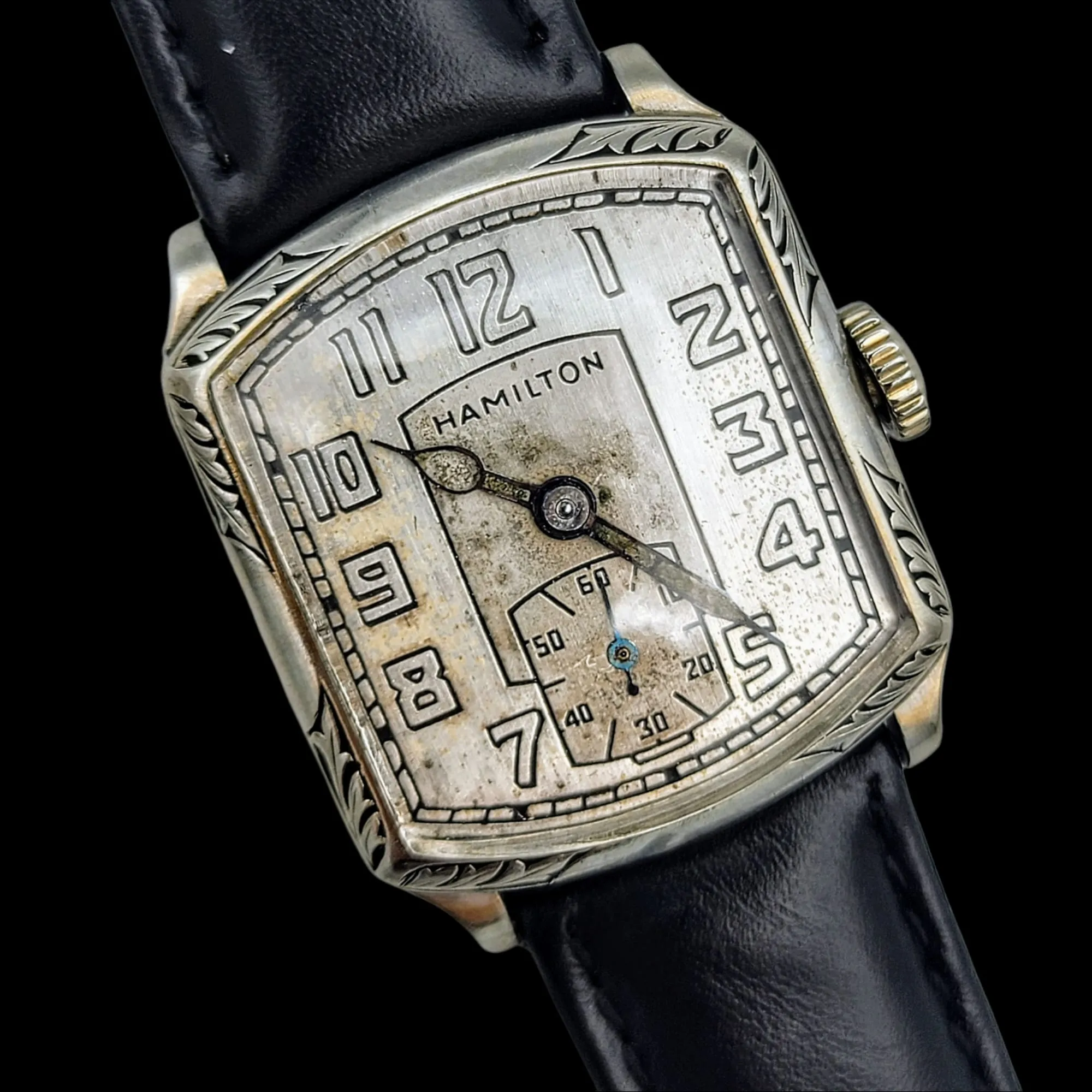 HAMILTON 1928 Tonneau Engraved Watch Grade 987