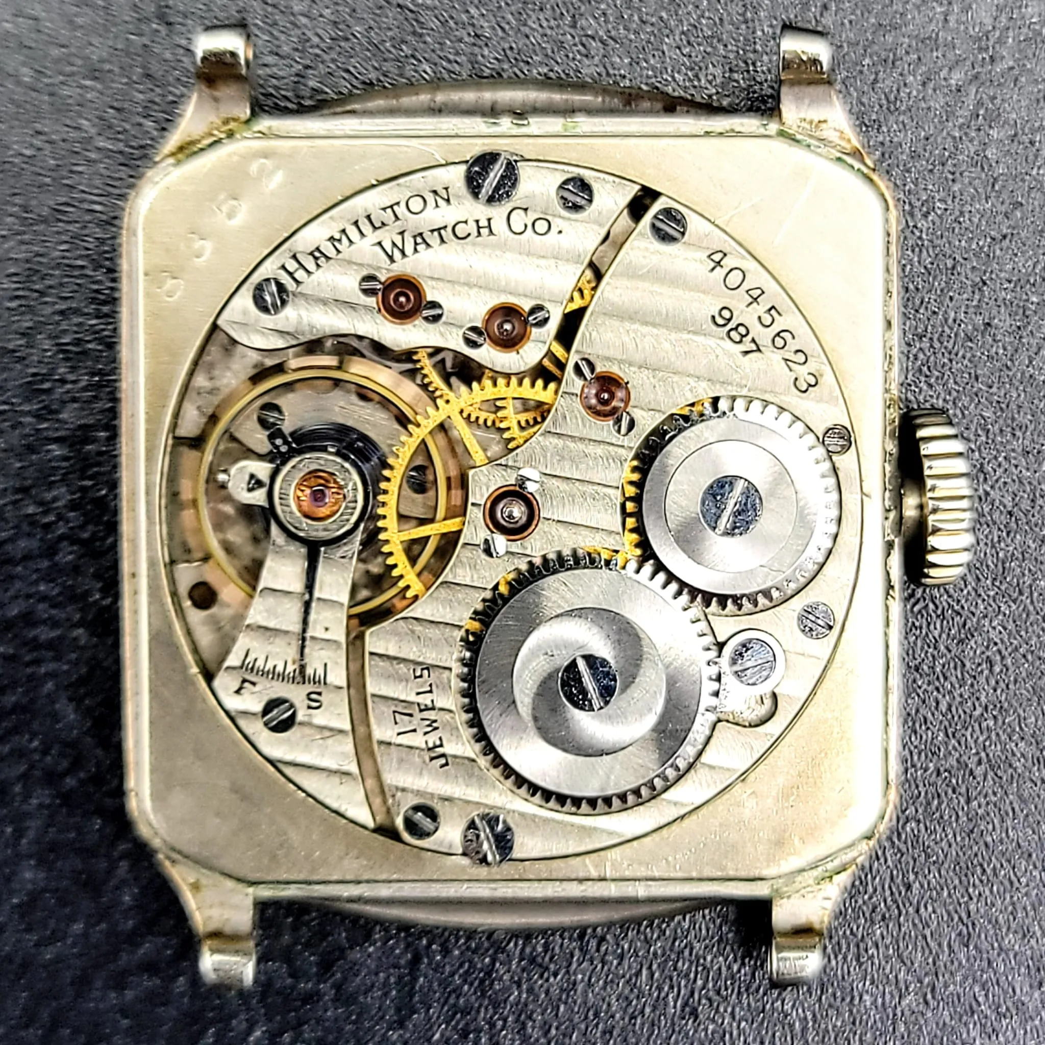 HAMILTON 1928 Tonneau Engraved Watch Grade 987
