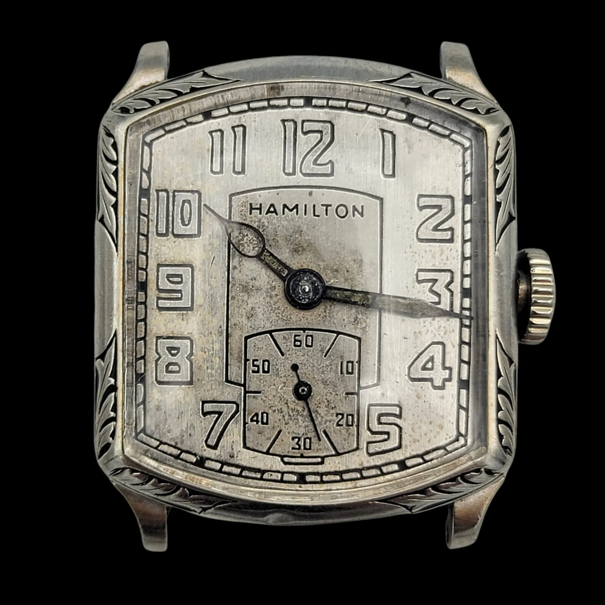 HAMILTON 1928 Tonneau Engraved Watch Grade 987