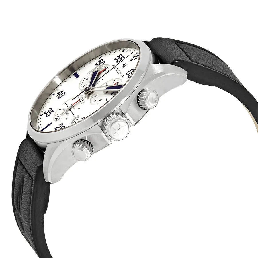Hamilton Khaki Pilot Silver Dial Black Leather Men's Watch H76712751