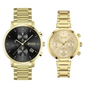 Hugo Gold Chronograph His & Hers Gift Set