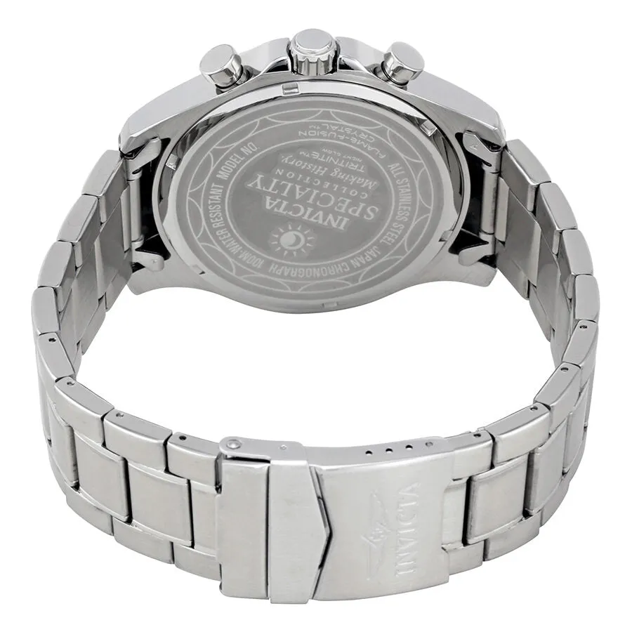 Invicta II Multifunction Black Dial Stainless Steel Men's Watch 0379