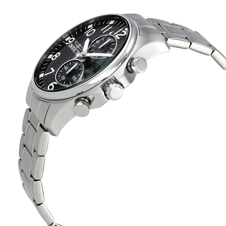 Invicta II Multifunction Black Dial Stainless Steel Men's Watch 0379