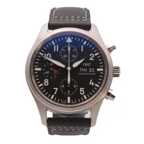 IWC Pilot Chronograph 42mm Steel Automatic Watch Ref IW371701