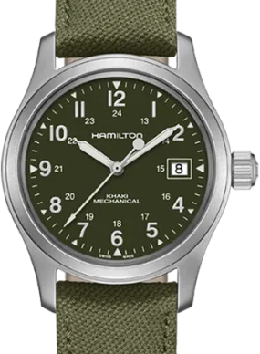 Khaki Field Mechanical Officer Handwinding Green 38 Ref. H69439363