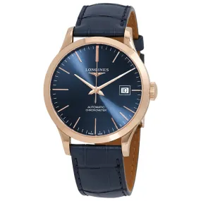 Longines Record Automatic Chronometer 18kt Rose Gold Blue Dial Watch L2.820.8.92.2