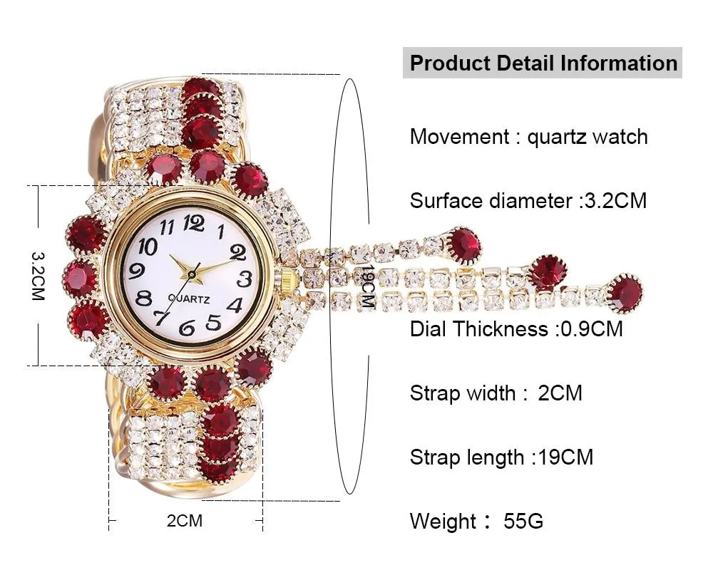 Luxury Fashion Rhinestones Relogio Feminino Bracelet Wrist Watches