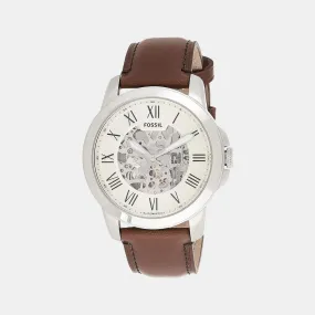 Men's Cream Analog Leather Automatic Watch ME3099