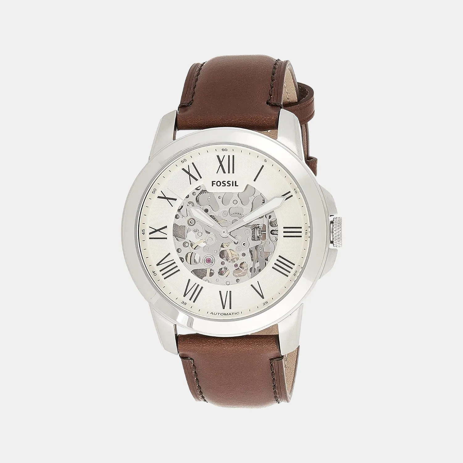 Men's Cream Analog Leather Automatic Watch ME3099