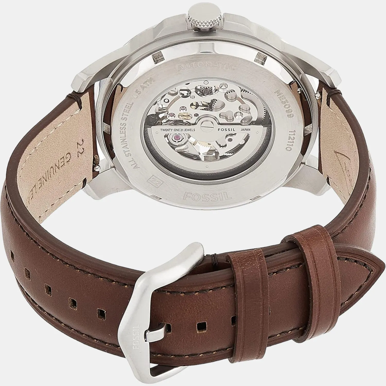 Men's Cream Analog Leather Automatic Watch ME3099