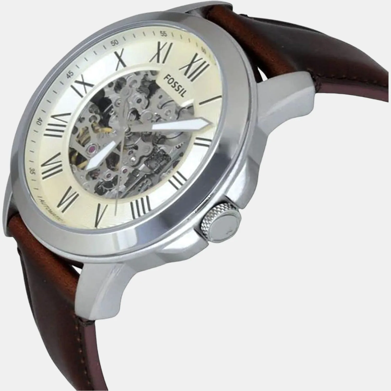 Men's Cream Analog Leather Automatic Watch ME3099