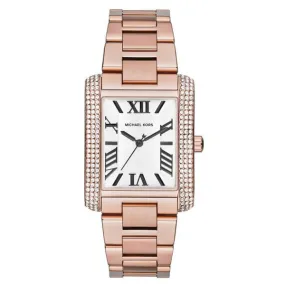Michael Kors Emery Rose Gold Stainless Steel White Dial Quartz Watch for Ladies - MK-3255