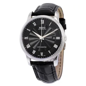 Mido Baroncelli Automatic Black Dial Black Leather Men's Watch M0104081605320