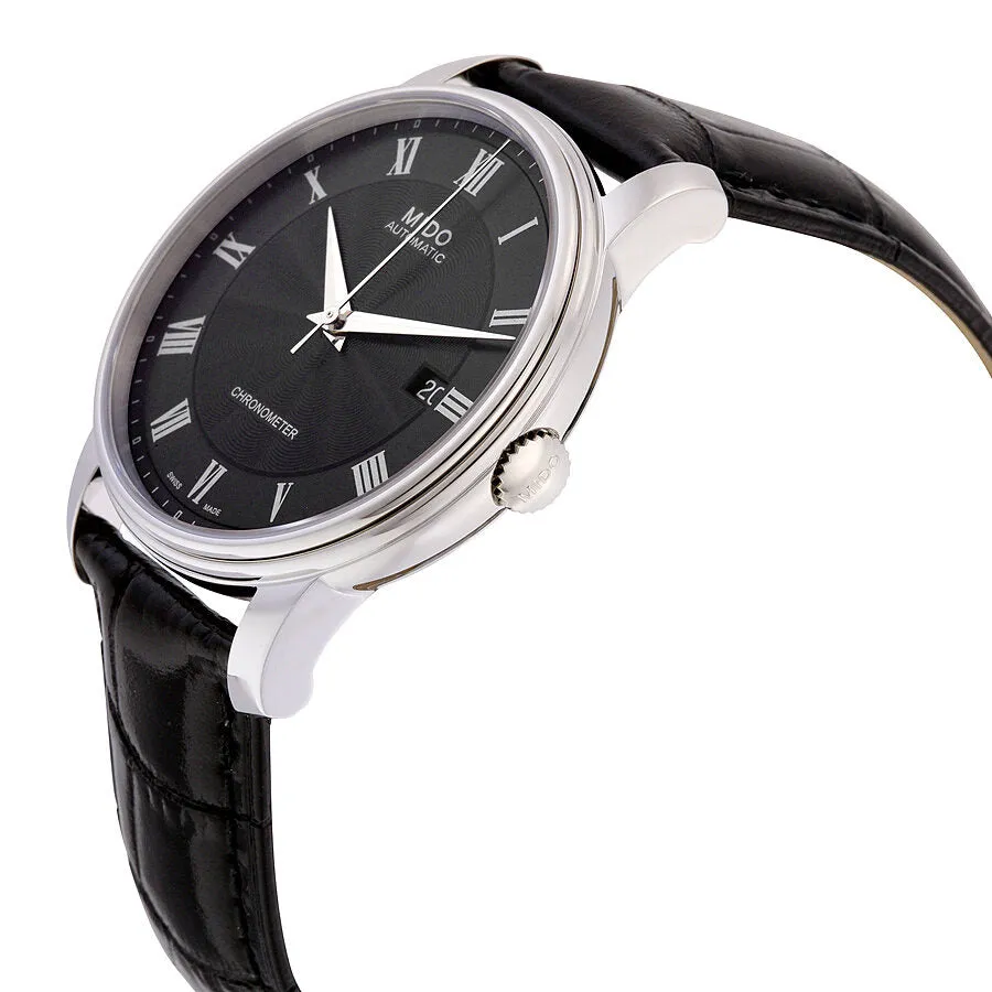 Mido Baroncelli Automatic Black Dial Black Leather Men's Watch M0104081605320