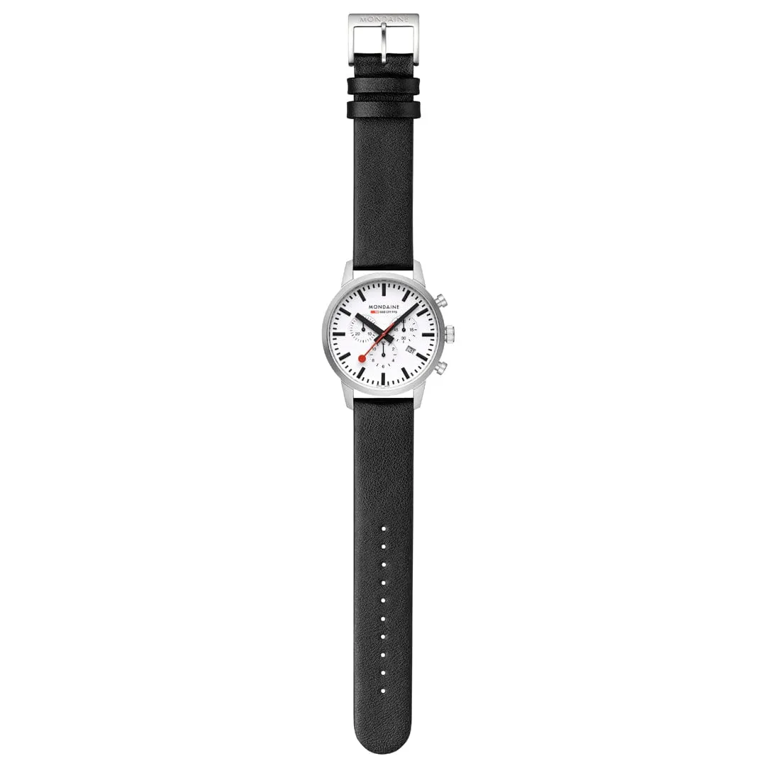 MONDAINE Neo Black vegan grape leather, 41 mm -MSD.41411.LBV CHRO WHITE