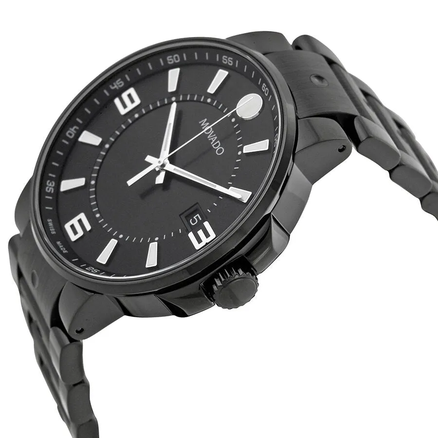 Movado SE Pilot Black Dial Black PVD Men's Watch 0606809
