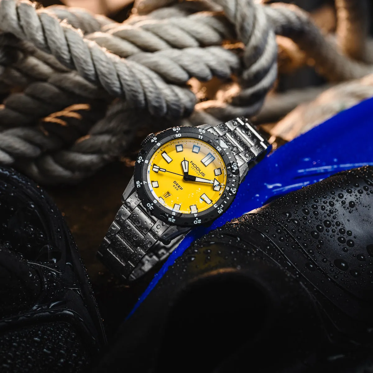 Nodus Sector Deep Destro Automatic Dive Watch - Flare Yellow Dial