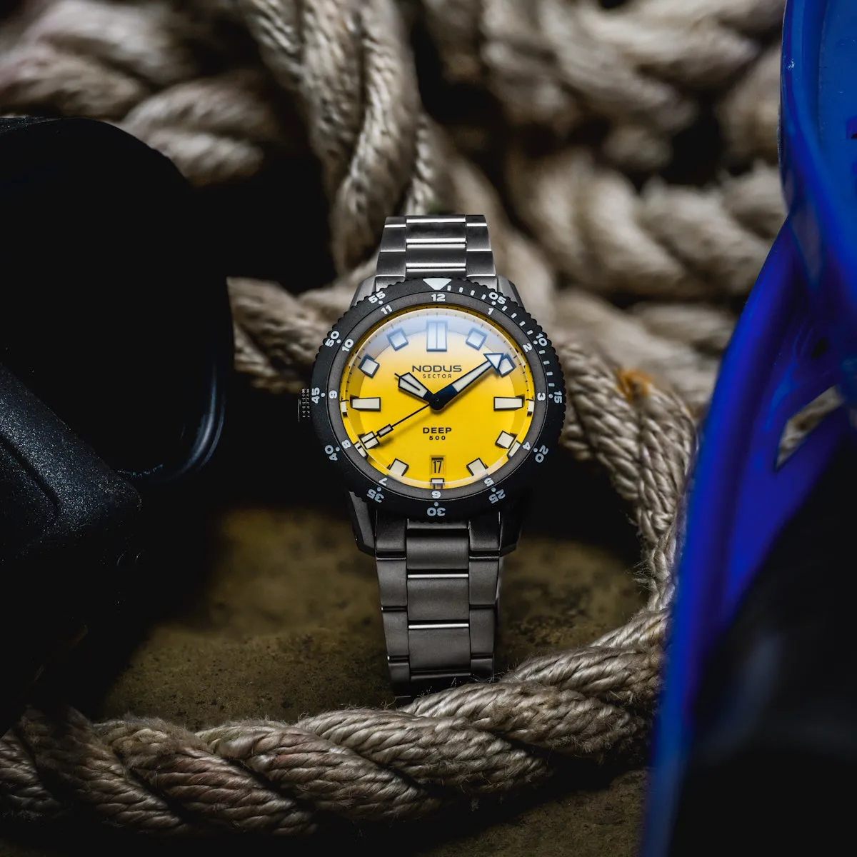 Nodus Sector Deep Destro Automatic Dive Watch - Flare Yellow Dial