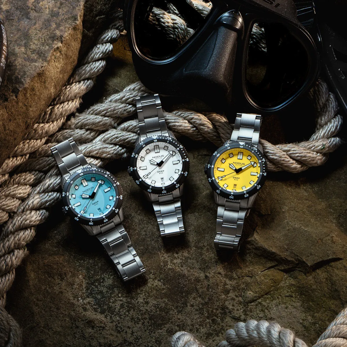 Nodus Sector Deep Destro Automatic Dive Watch - Flare Yellow Dial