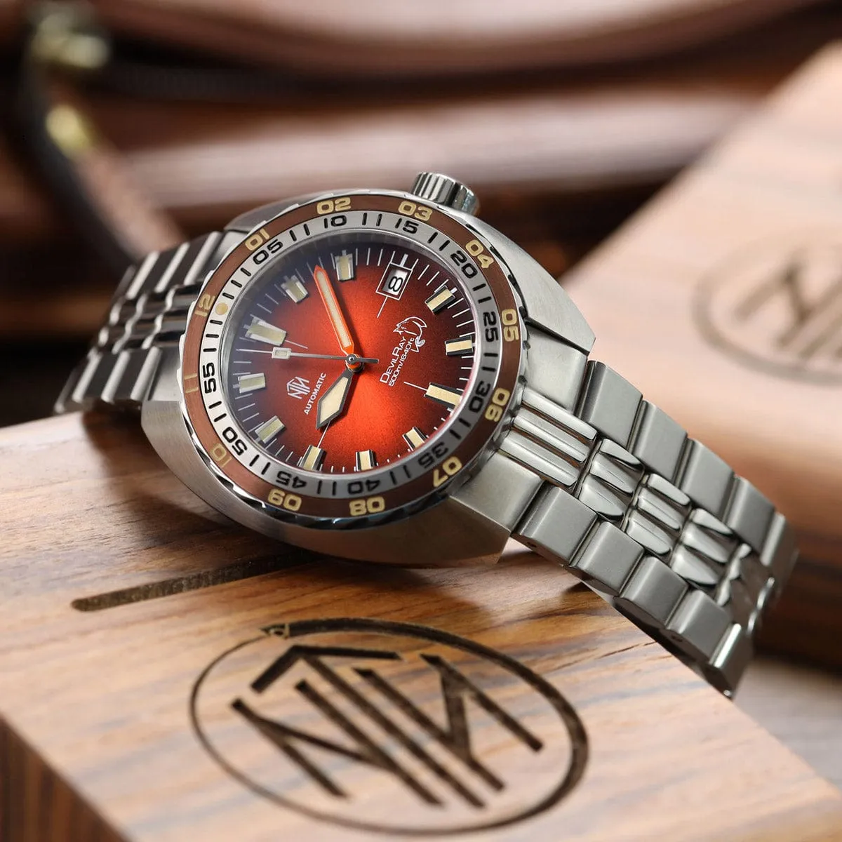 NTH DevilRay Dive Watch - Vintage Orange - WatchGecko Exclusive